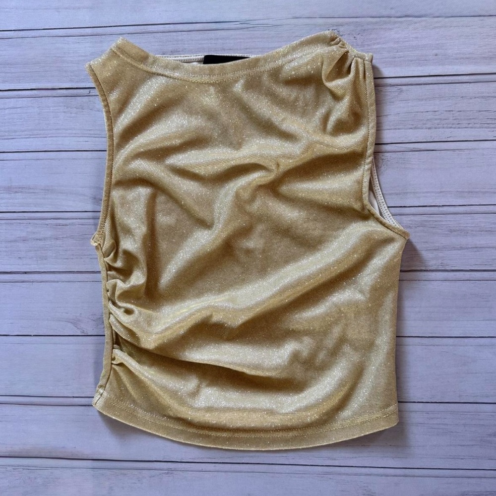 Gold sparkly tank top